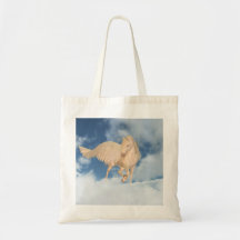 Pegasus Looking Down Through Clouds Canvas Bags