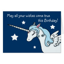 Pegasus Unicorn Wishes Birthday Card