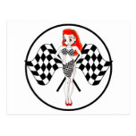 Peggy Pitstop Race Flags Post Cards