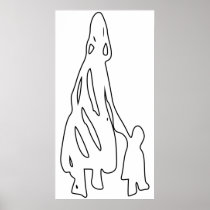Peileppe Tribal Art Woman w Child Silhouette comic