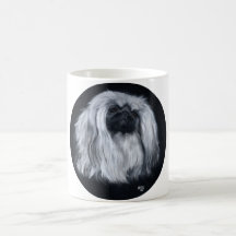 Pekingese Portrait in Black & White Mug