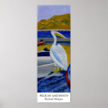 Pelican and Boats posters