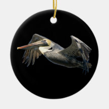 Pelican in Flight Christmas Ornament