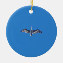 Pelican In Flight Christmas Tree Ornaments