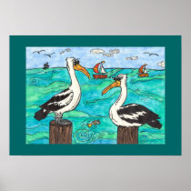 Pelicans Print