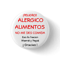 ¡PELIGRO!,  ALERGICOALIMENTOS, NO ME DES COMIDA... BOTONES