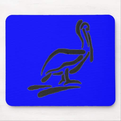 Pellican Bird Abstract Outline Mousemats
