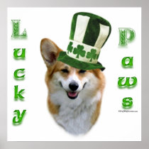 Pembroke Welsh Corgi Lucky Paws Poster