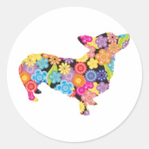 Pembroke Welsh Corgi Round Stickers