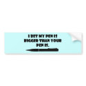Pen Envy bumper stickers