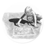 PENCIL ART: GIRL WRITING HAPPY BIRTHDAY; PAVEMENT stickers