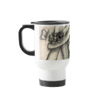 pencil drawing sleeping girl cup coffee mugs