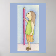 Pencil Girl Poster