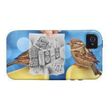 Pencil Vs Camera - Electro Bird Case-Mate iPhone 4 Case