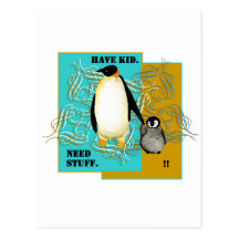 PengiWear Father's baby announcement postcard
