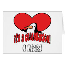 Penguin 4 Year Celebration Card
