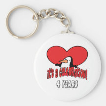 Penguin 4 Year Celebration Key Chain