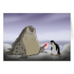 Penguin and Seal Valentine's Day Card