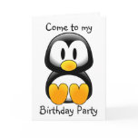 Penguin  Come to my  Birthday Party - Customised