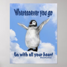 Penguin Confucius Attitude Quote Inspirational Pos Print