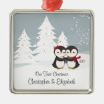 Penguin Couple Love Cute First Christmas Ornament