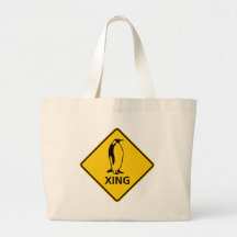 Penguin Crossing Highway Sign Bag