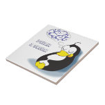 penguin dreaming about fish tiile tiles