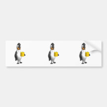 penguin drinking coffee bumper stickers