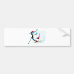 Penguin falling on ski bumper stickers