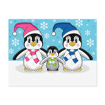 Penguin Family Christmas Postcard