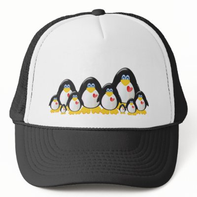 Penguin Family Trucker Hats by Just2Cute