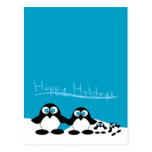 Penguin Family Holiday Post Cards