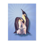 PENGUIN FAMILY & LIGHT RAYS by SHARON SHARPE postcards