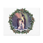 PENGUIN FAMILY & WREATH by SHARON SHARPE postcards