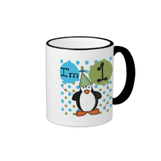 Penguin First Birthday Tshirts and Gifts Mug
