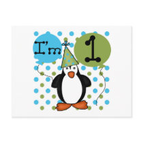Penguin First Birthday Tshirts and Gifts Postcard