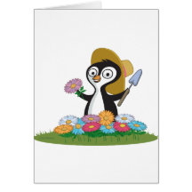 Penguin Flower Gardener Cards