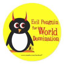 Penguin for World Domination Stickers