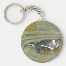 Penguin going swimming key chain