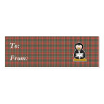 penguin holding snowflake business cards