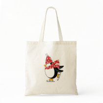Penguin Ice Skaing with Hat and Scarf Bag