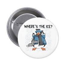 Penguin Ice Skating Button