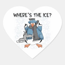 Penguin Ice Skating Tshirts and Gifts Stickers