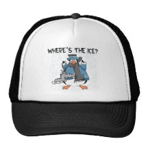 Penguin Ice Skating Tshirts and Gifts Trucker Hat