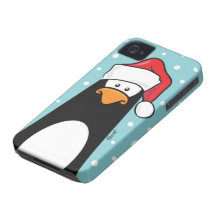 Penguin in a Santa Hat iPhone 4 Case