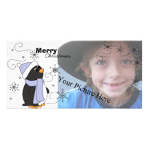 Penguin in Awe Personalized Photo Card