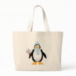penguin in blue hat bag