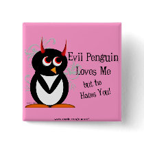 Penguin in love Bling Pin