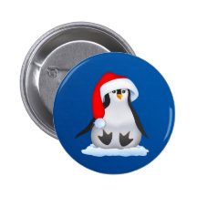 Penguin in Santa Hat Pin