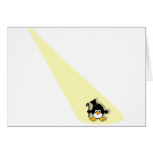 Penguin in the Spotlight Greeting Cards